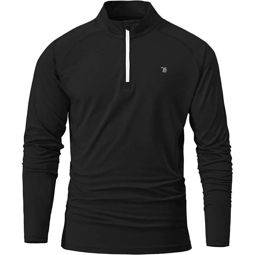 Bgowatu  Men's 1/4 Zip Pullover Golf Polo Shirts Long Sleeve Running Tops
